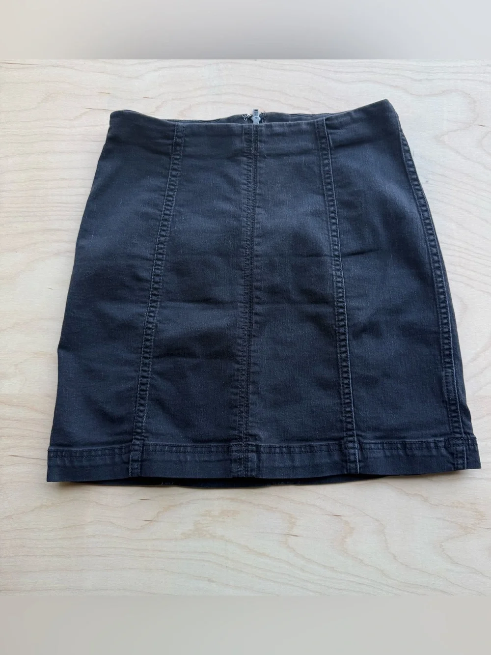 Free People Modern Femme Black Denim Mini Skirt size 6